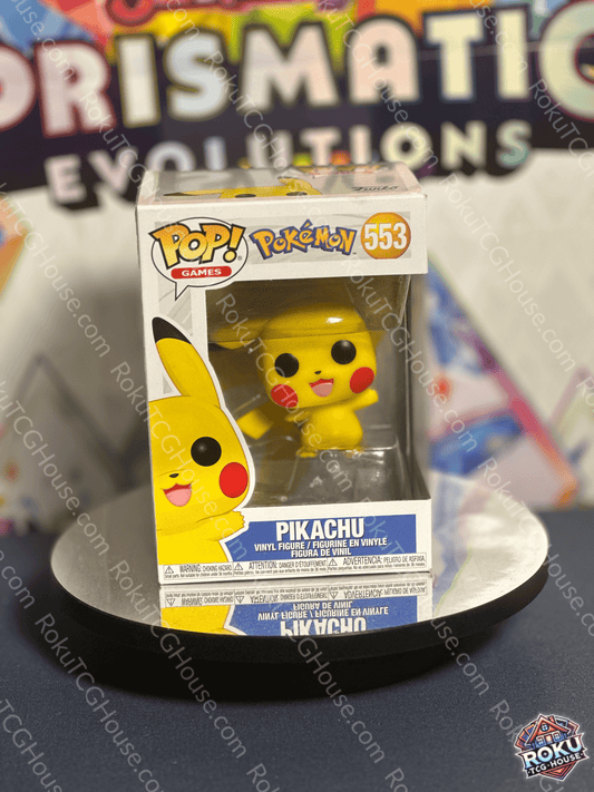 Front of Pikachu - Pokémon #553 - Funko Pop! Vinyl Figure with cute electric-type pose in packaging