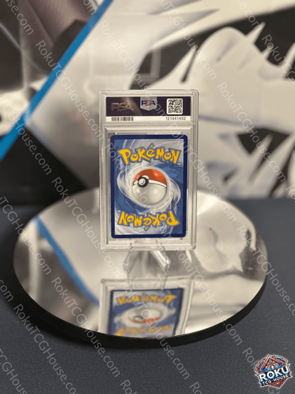 Back of Radiant Charizard Crown Zenith Pokémon card in PSA slab showing standard Pokémon card back