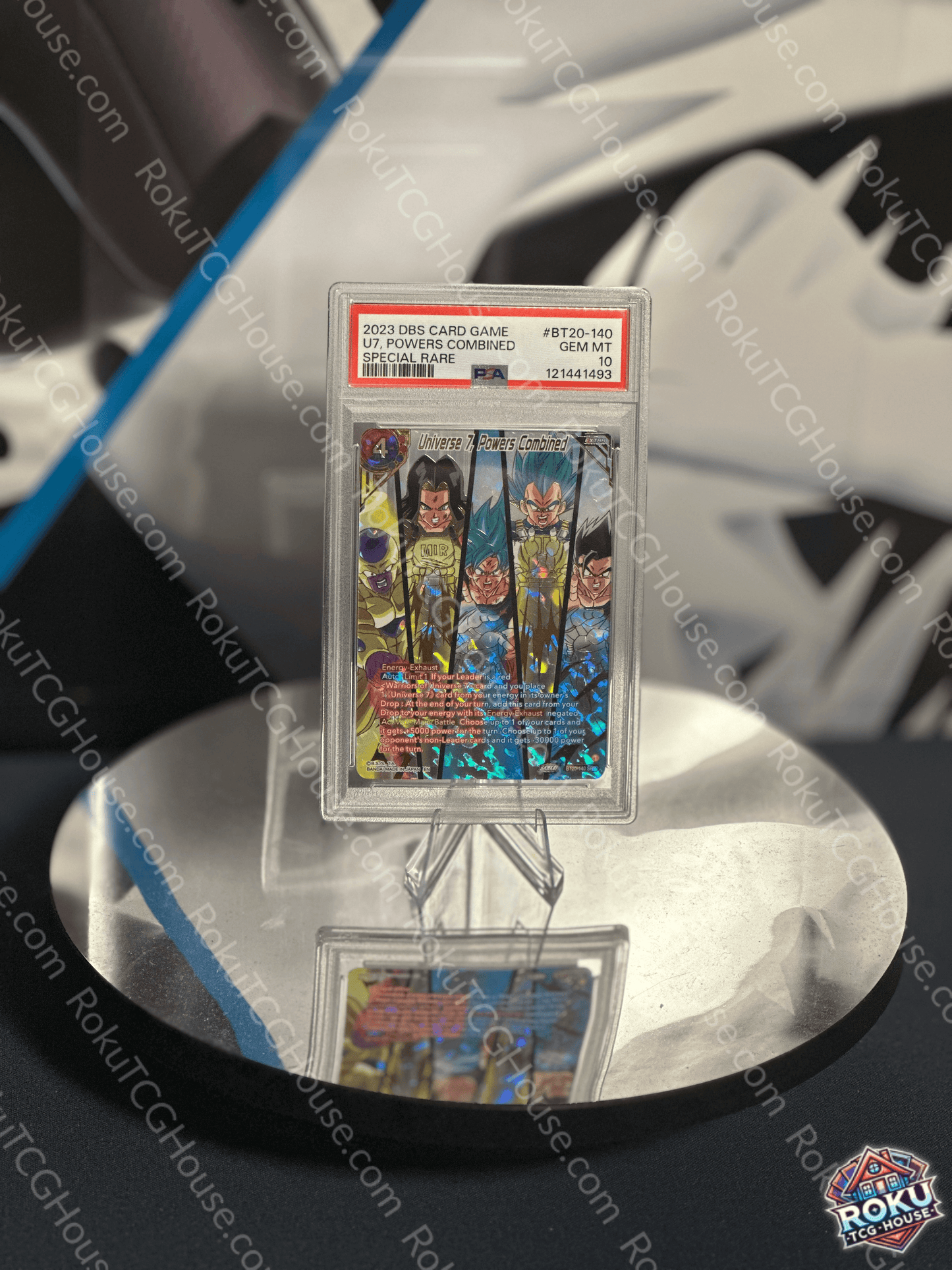 Front of Universe 7 Powers Combined Dragon Ball Super card graded PSA 10 in protective PSA case