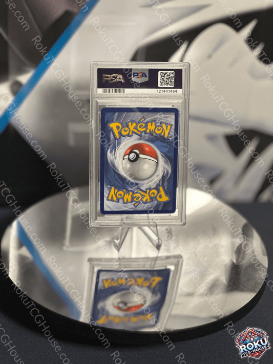 Back of Roxanne Crown Zenith Pokémon card in PSA slab showing standard Pokémon card back