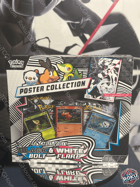 Front view of Black Bolt/White Flare - Poster Collection box featuring packs, promo cards and poster!