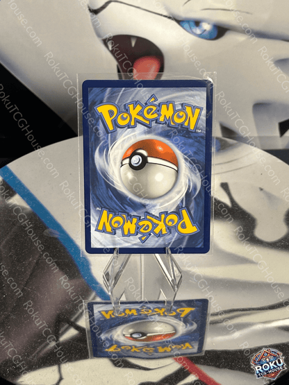 Hilda - White Flare Pokémon card shown on display with Poké Ball design, in near mint condition.