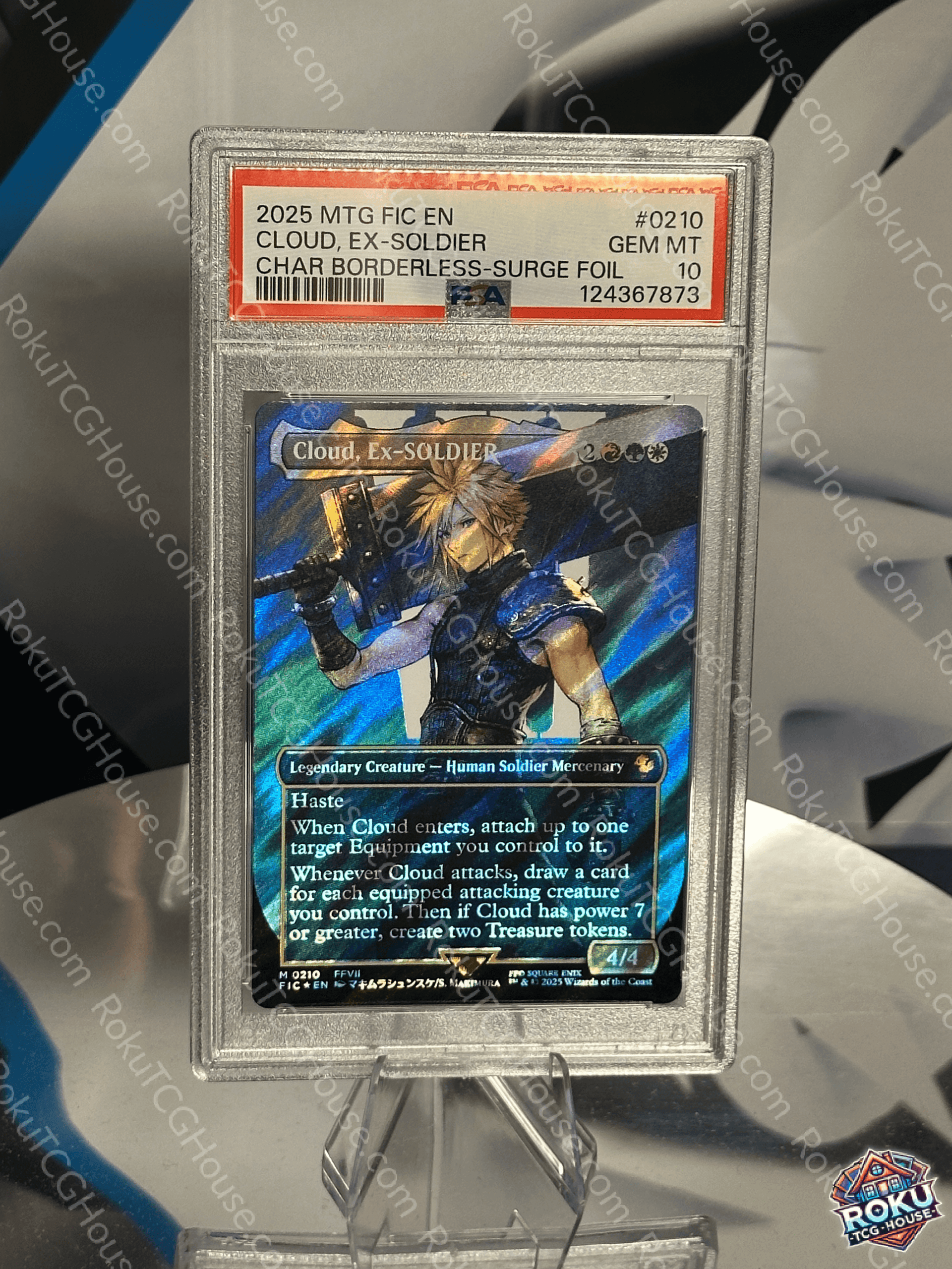 Cloud Ex-Soldier (Borderless, Surgefoil) - MTG: FF Card (PSA 10