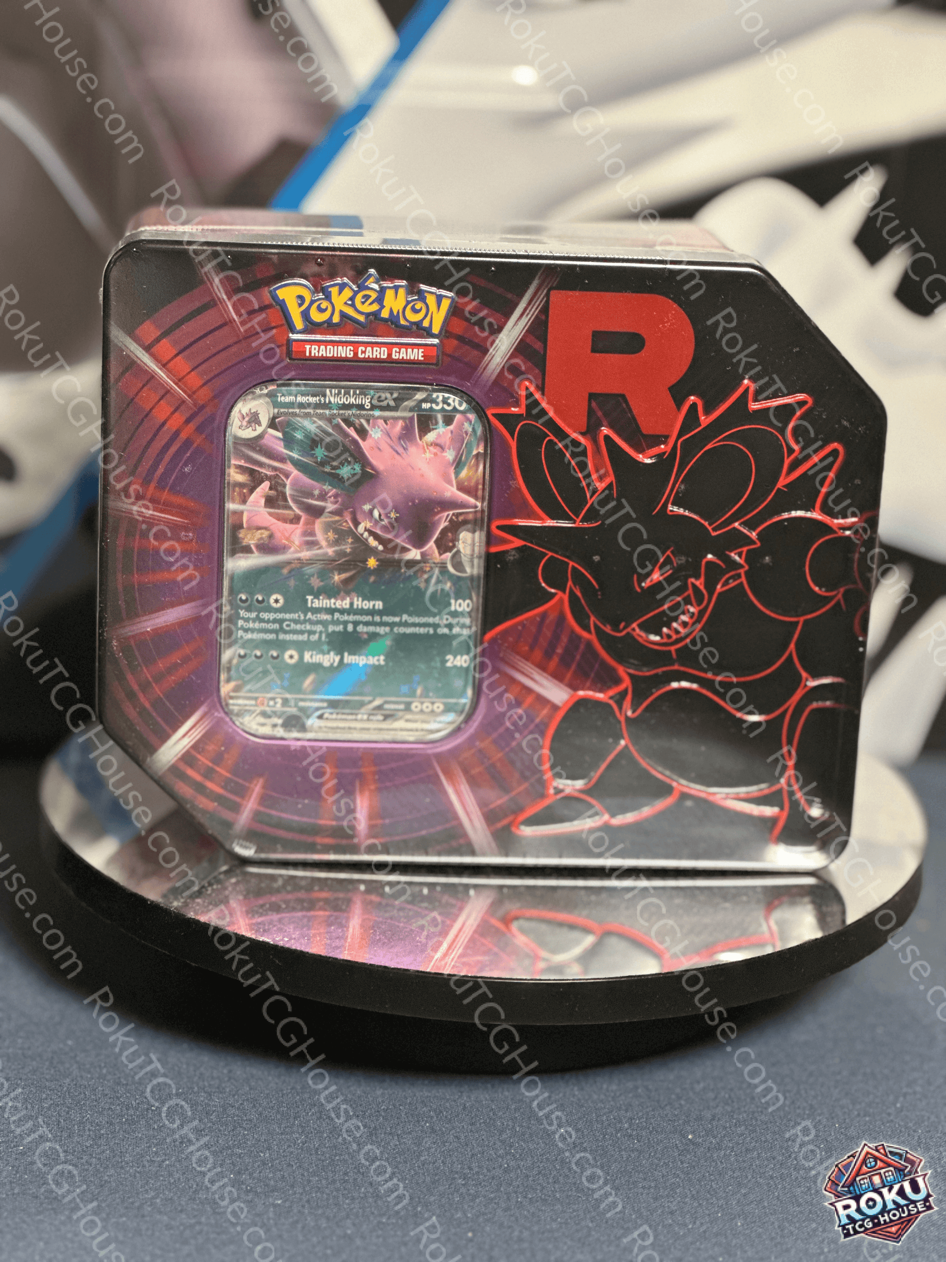 Pokemon TCG: Team Rocket Tin (Nidoking) RokuTCGHouse Pokemon TCG: Team Rocket Tin (Nidoking) RokuTCGHouse