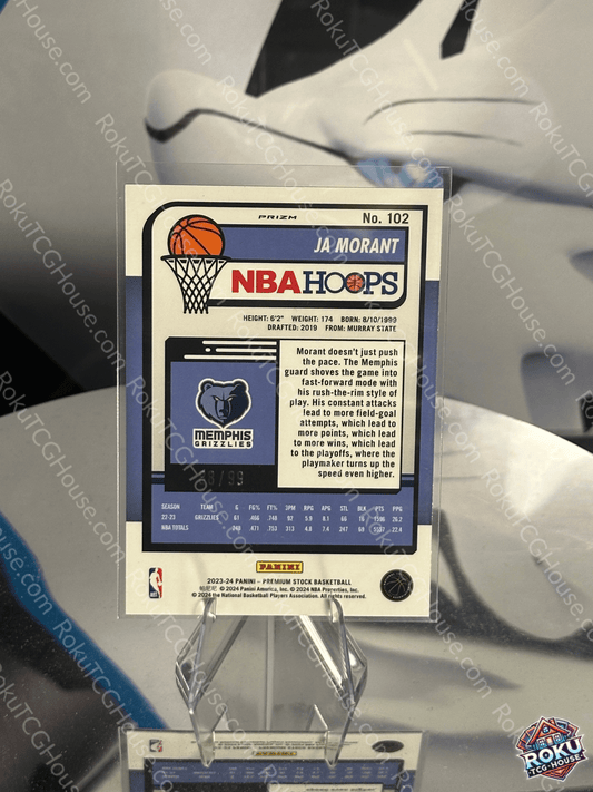 Ja Morant (88/99) (Red Ice Prizm) - 2023 Panini Premium Stock NBA Card (NM)