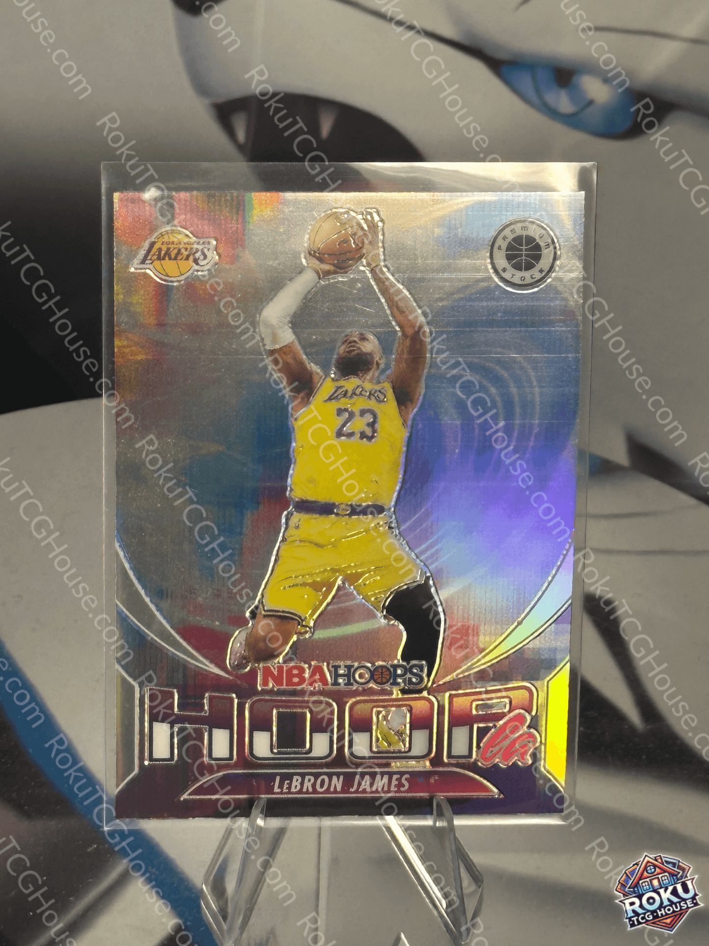 Lebron James (Silver Prizm, HoopLA) - 2023 Panini Premium Stock NBA Card (NM)