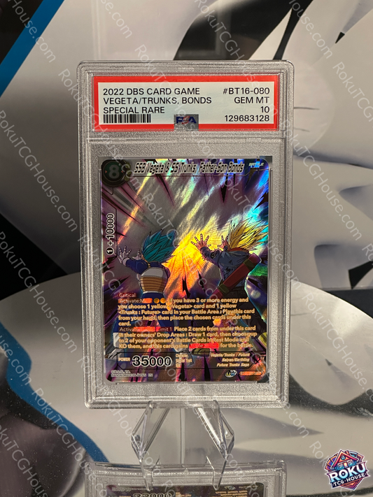 SSB Vegeta & SS Trunks Father-Son Bonds - Dragon Ball Super Card (PSA 10)