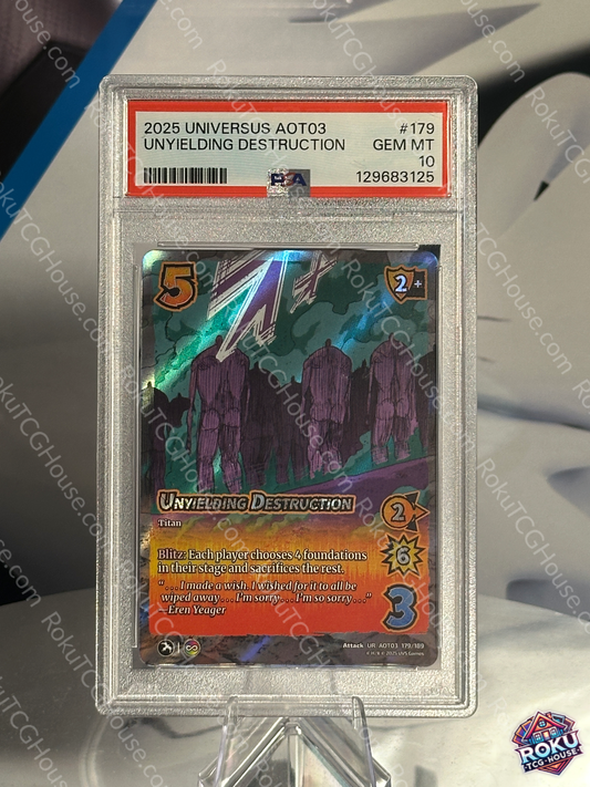 Unyielding Destruction - Attack on Titan - Universus Card (PSA 10)