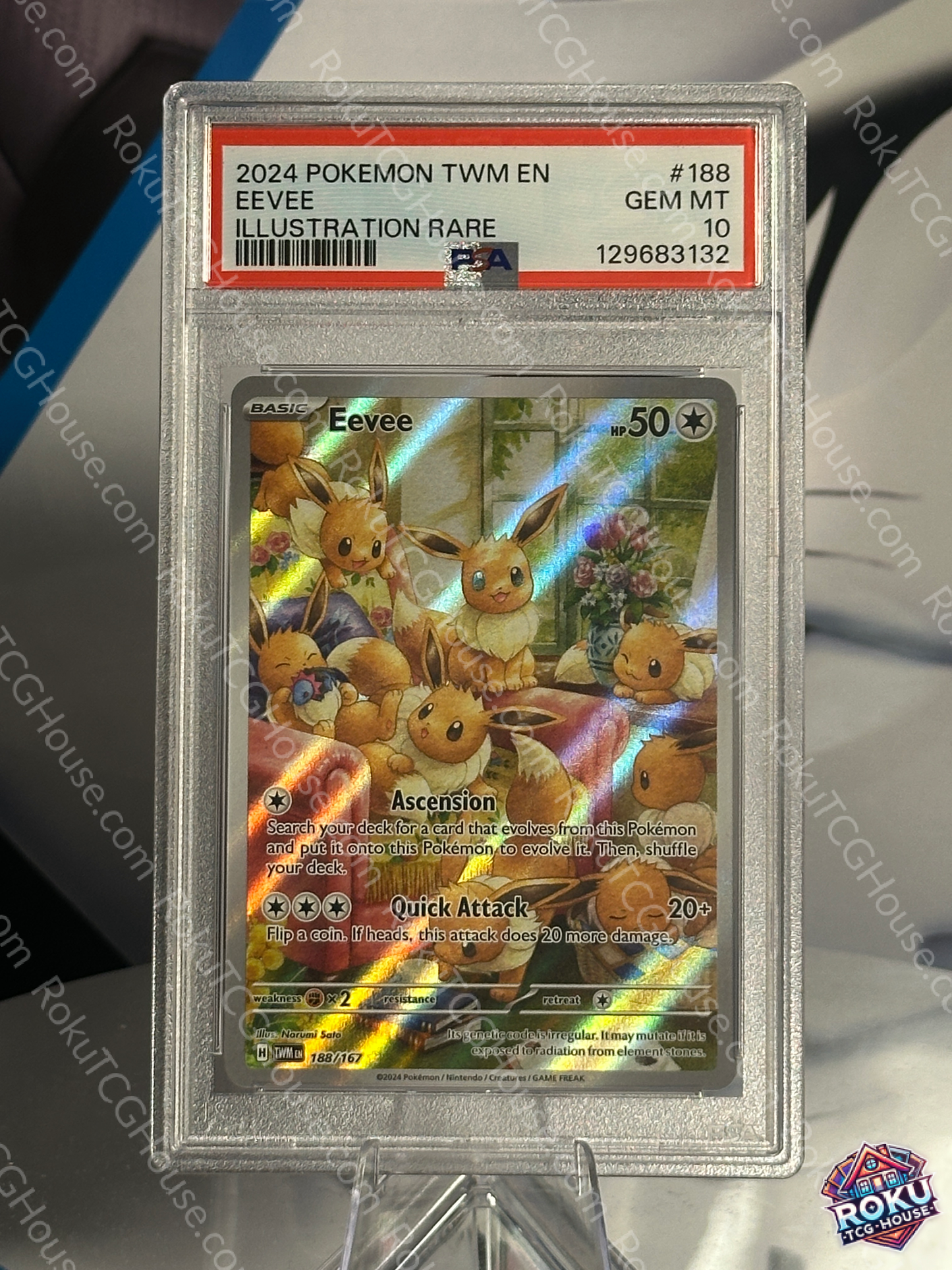 Eevee - Twilight Masquerade - Pokemon Card (PSA 10)