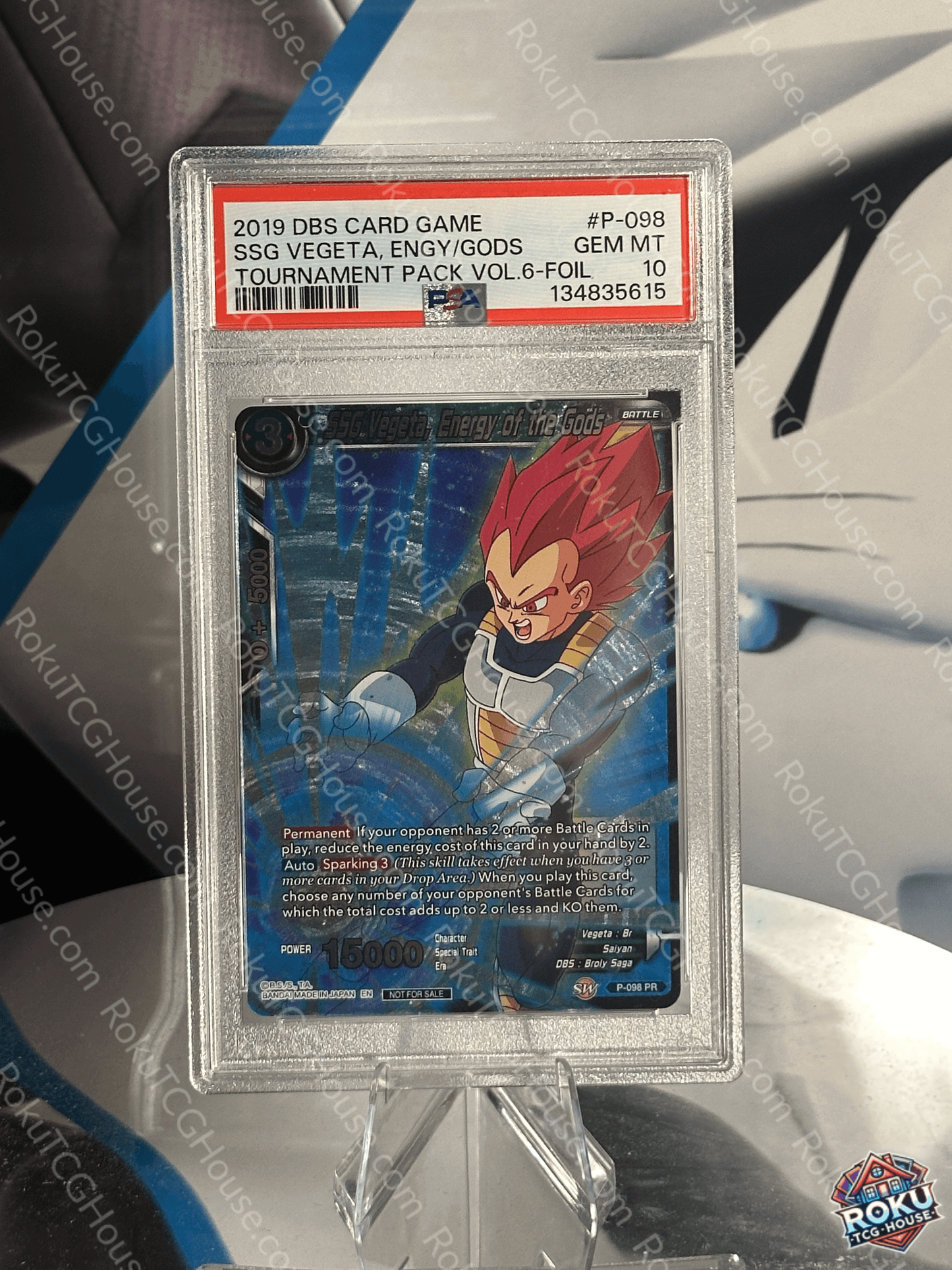 SSG Vegeta, Energy of the Gods - Tournament Pack Vol. 6 - Dragon Ball Super Card (PSA 10)