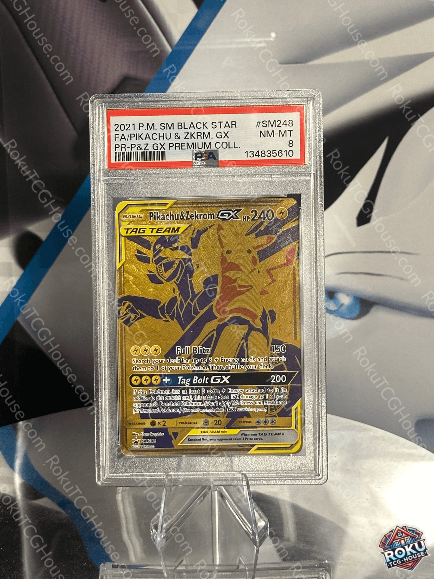 Pikachu & Zekrom GX - SM: Promo - Pokemon Card (PSA 8)