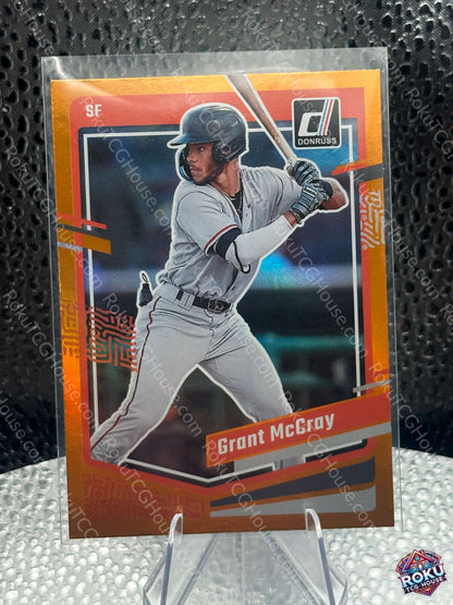 Grant McCray 2023 MLB Card Orange Variant Near Mint front