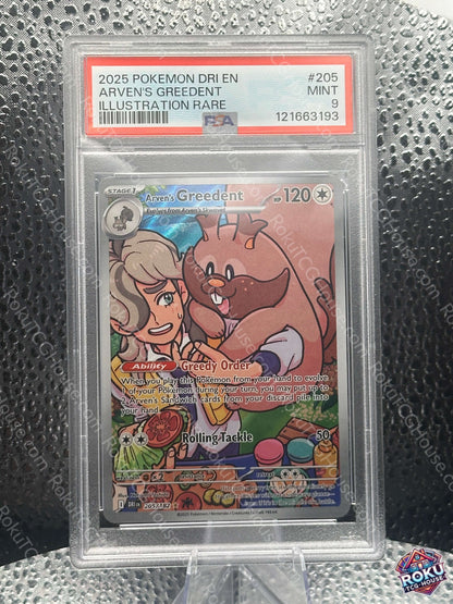 Arven's Greedent Destined Rivals Pokemon Card PSA 9 Mint graded