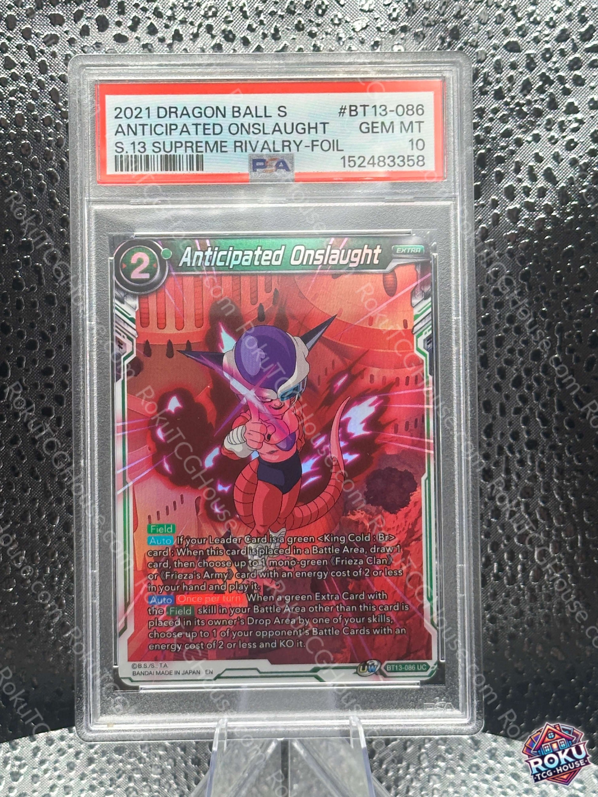 Anticipated Onslaught Supreme Rivalry Dragon Ball Super Card PSA 10 front