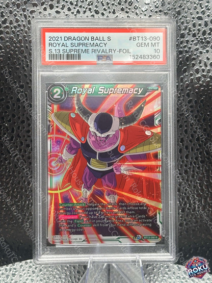 Royal Supremacy Supreme Rivalry Dragon Ball Super Card PSA 10 front