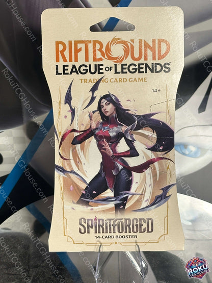 Riftbound Spiritforged Sleeved Booster Pack front cover