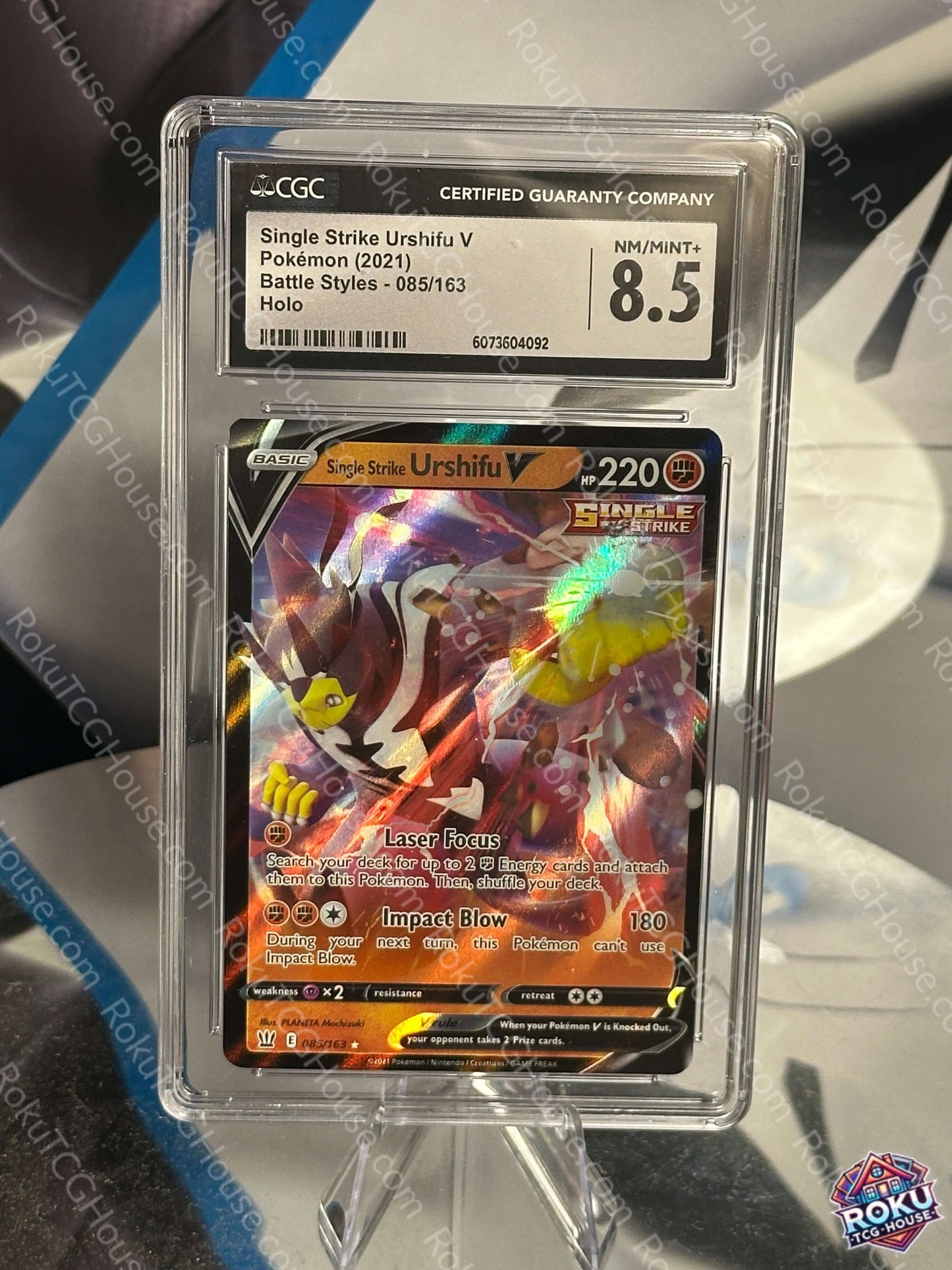 Urshifu V CGC 8.5 Pokemon Card - Battle Styles Single Strike