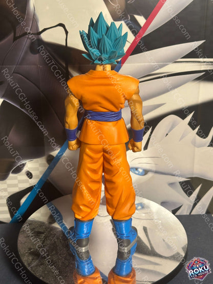 Super Saiyan Blue Goku Dragon Ball Super Figure showing back view with blue hair and orange outfit