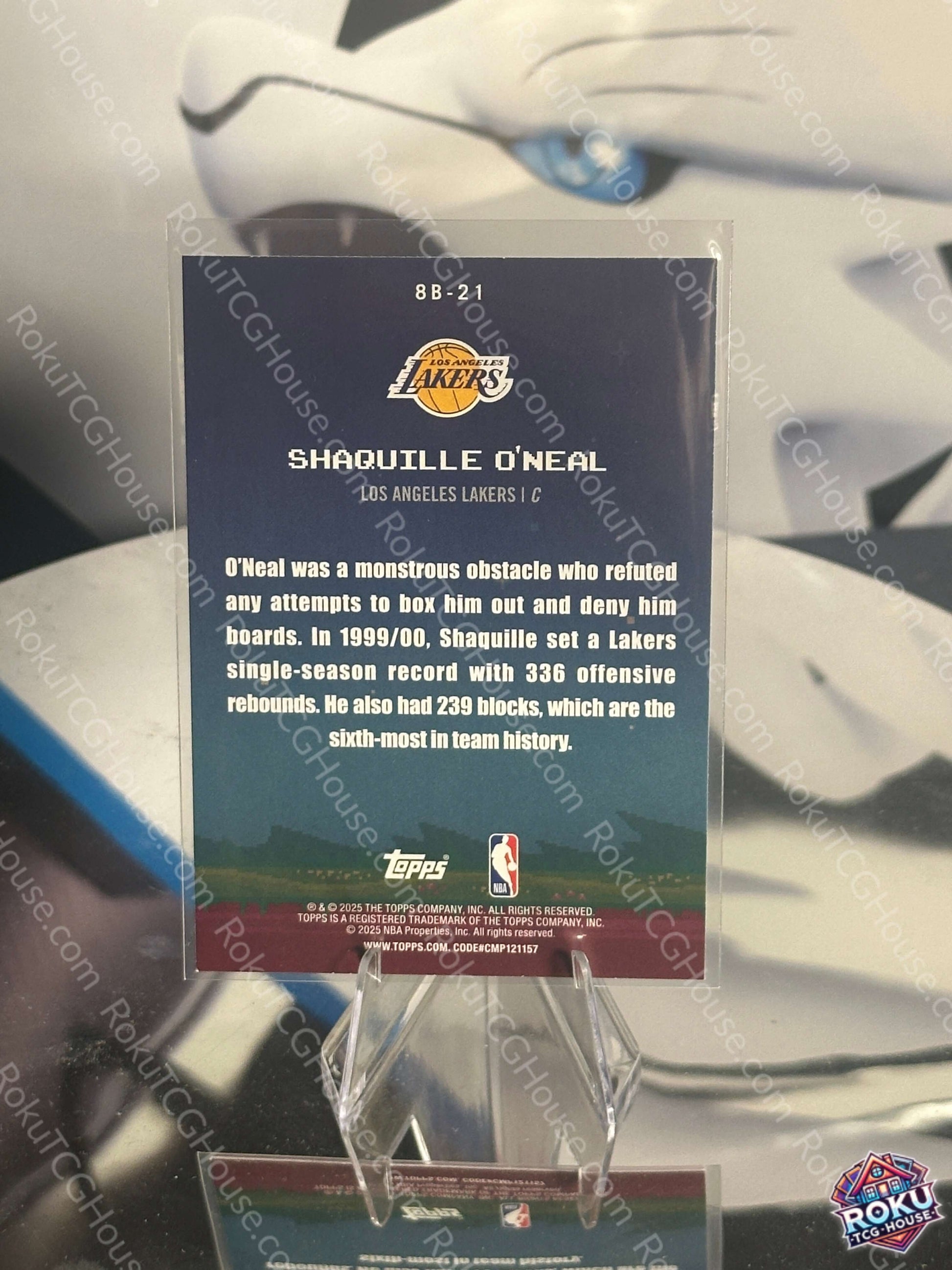 Shaquille O'Neal 8-Bit Ballers 2025 Topps NBA Card back NM