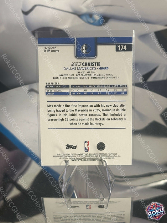 Max Christie Topps NBA Card 2025 Near Mint back