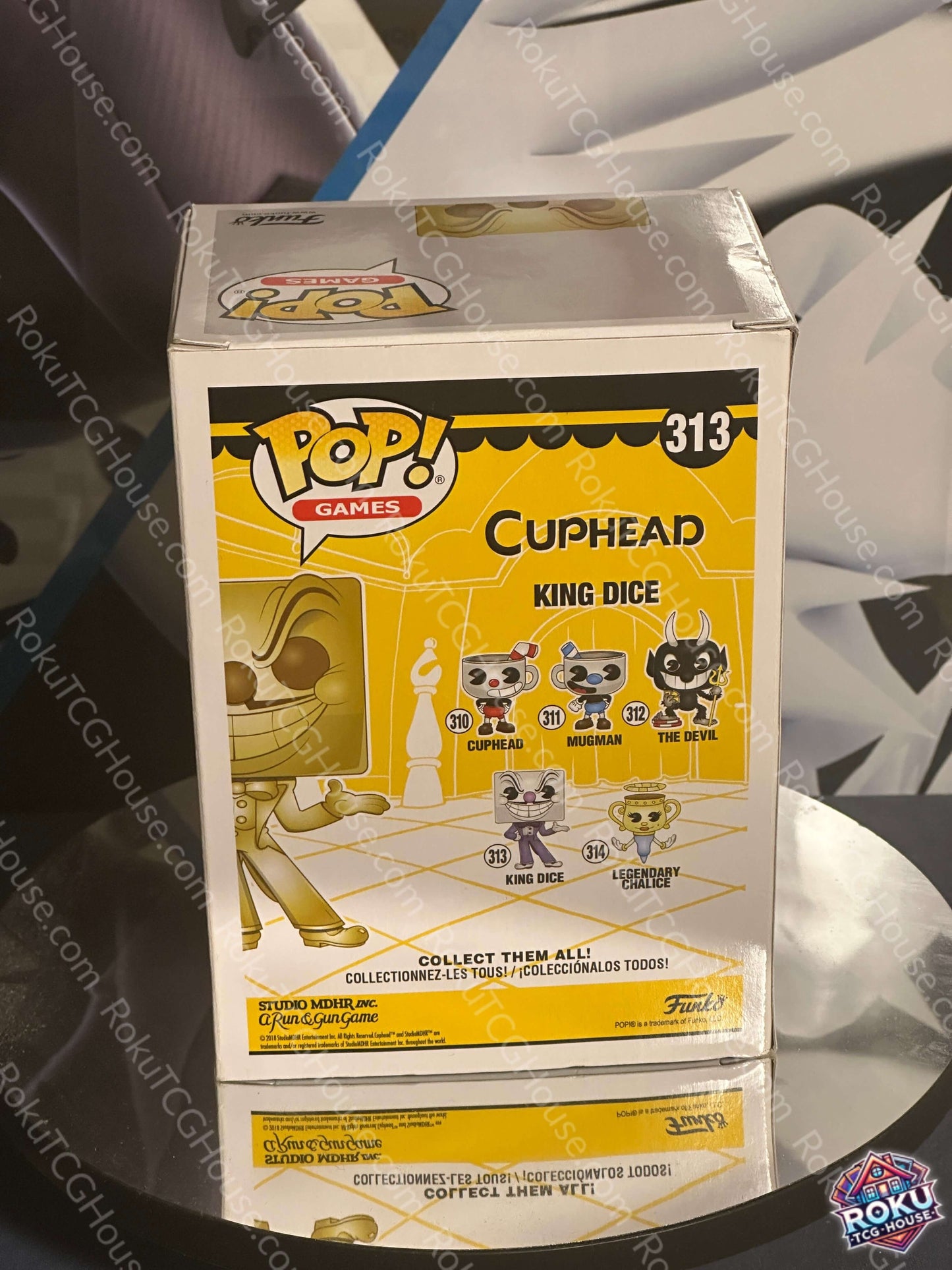 King Dice Funko Pop Cuphead Vinyl Figure Gold E3 2018 back