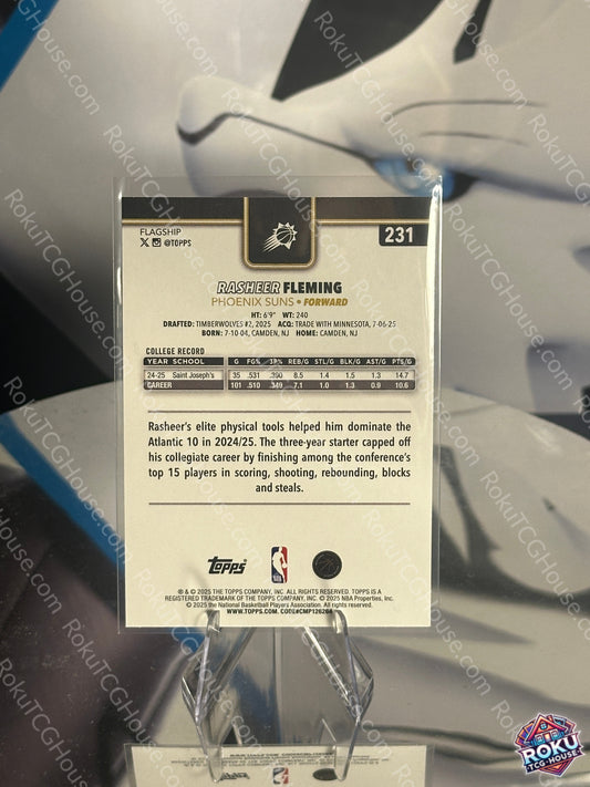 Rasheer Fleming (Rookie Card, Blackout) - 2025 Topps NBA Card (NM)