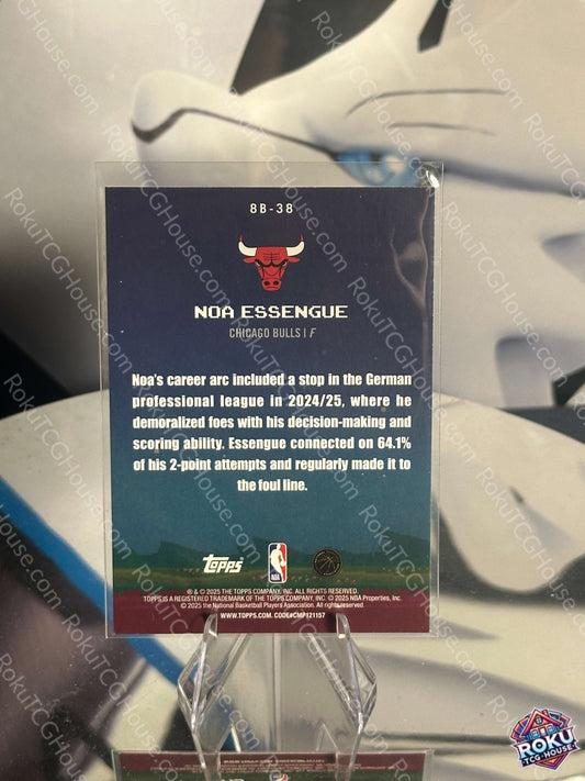 Noa Essengue Rookie Card 8-Bit 2025 Topps NBA Card back NM