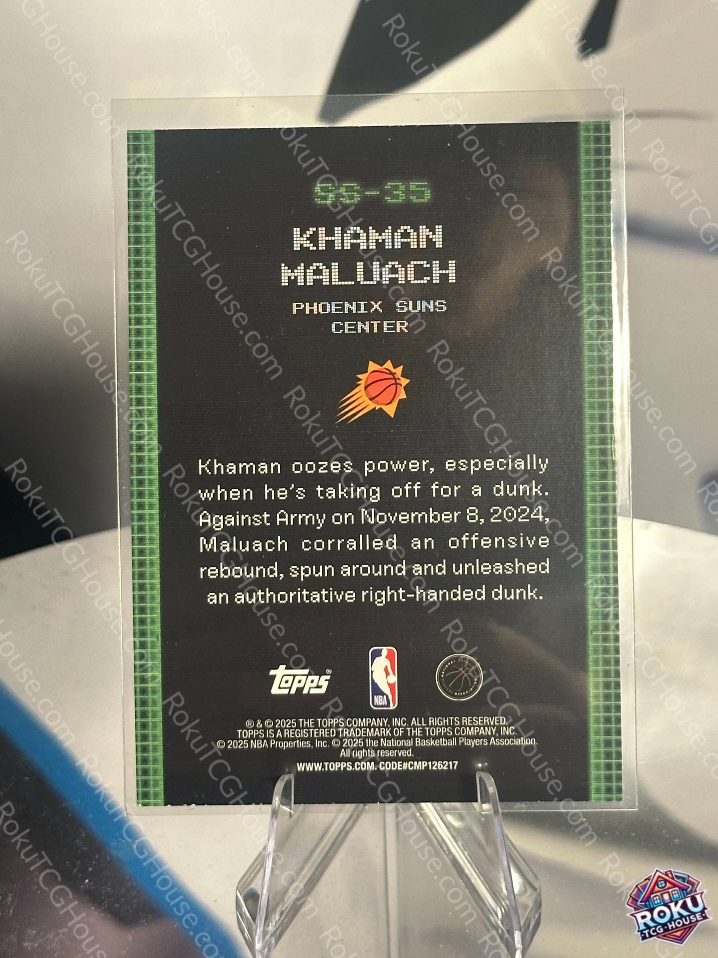 Khaman Maluach Scan Slam 2025 Topps NBA card back NM