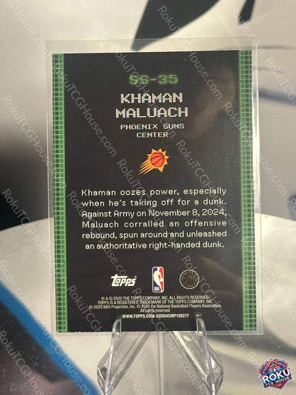 Khaman Maluach Scan Slam 2025 Topps NBA card back NM