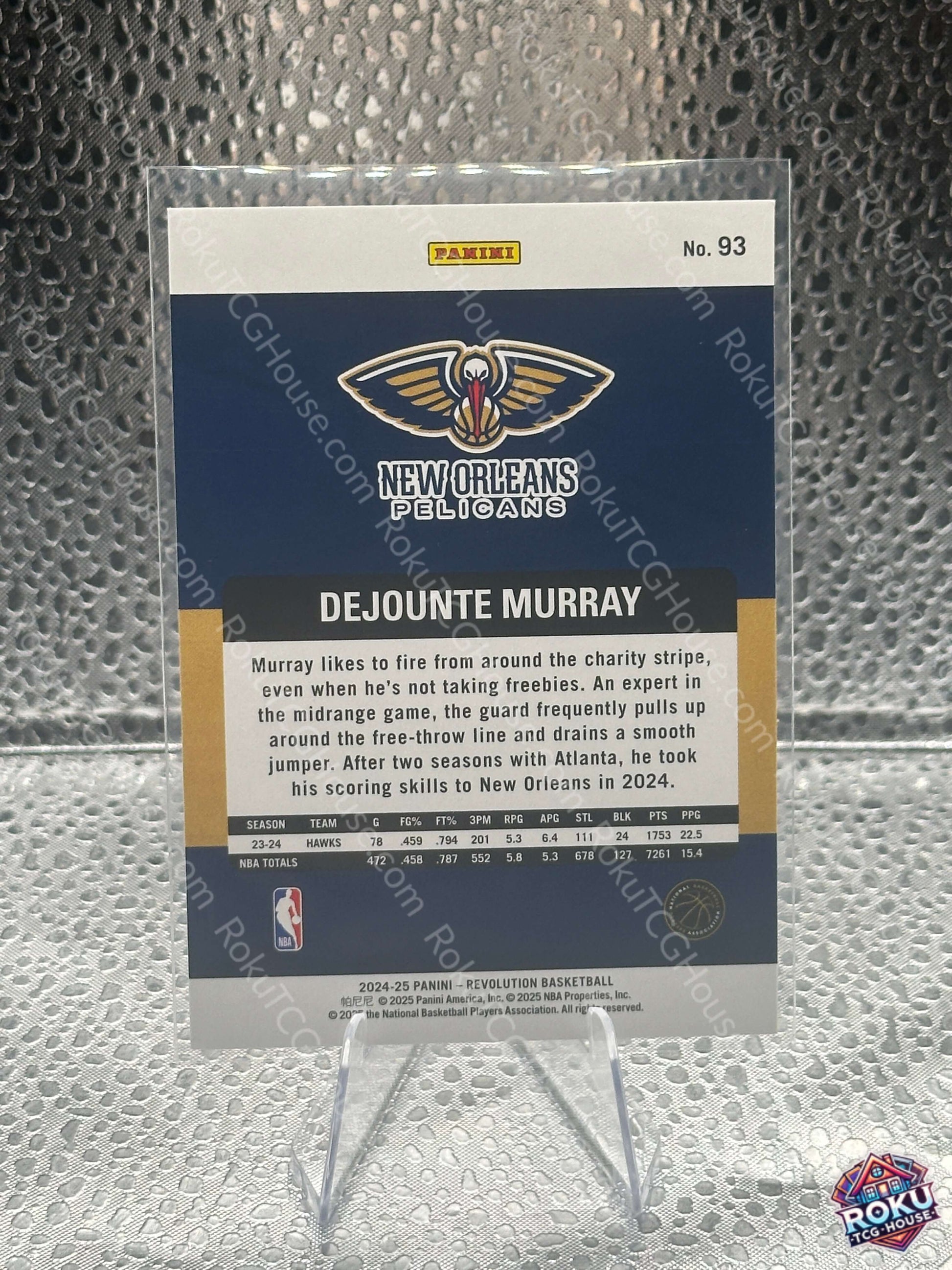 Dejounte Murray 2024 Panini Revolution NBA Card NM back