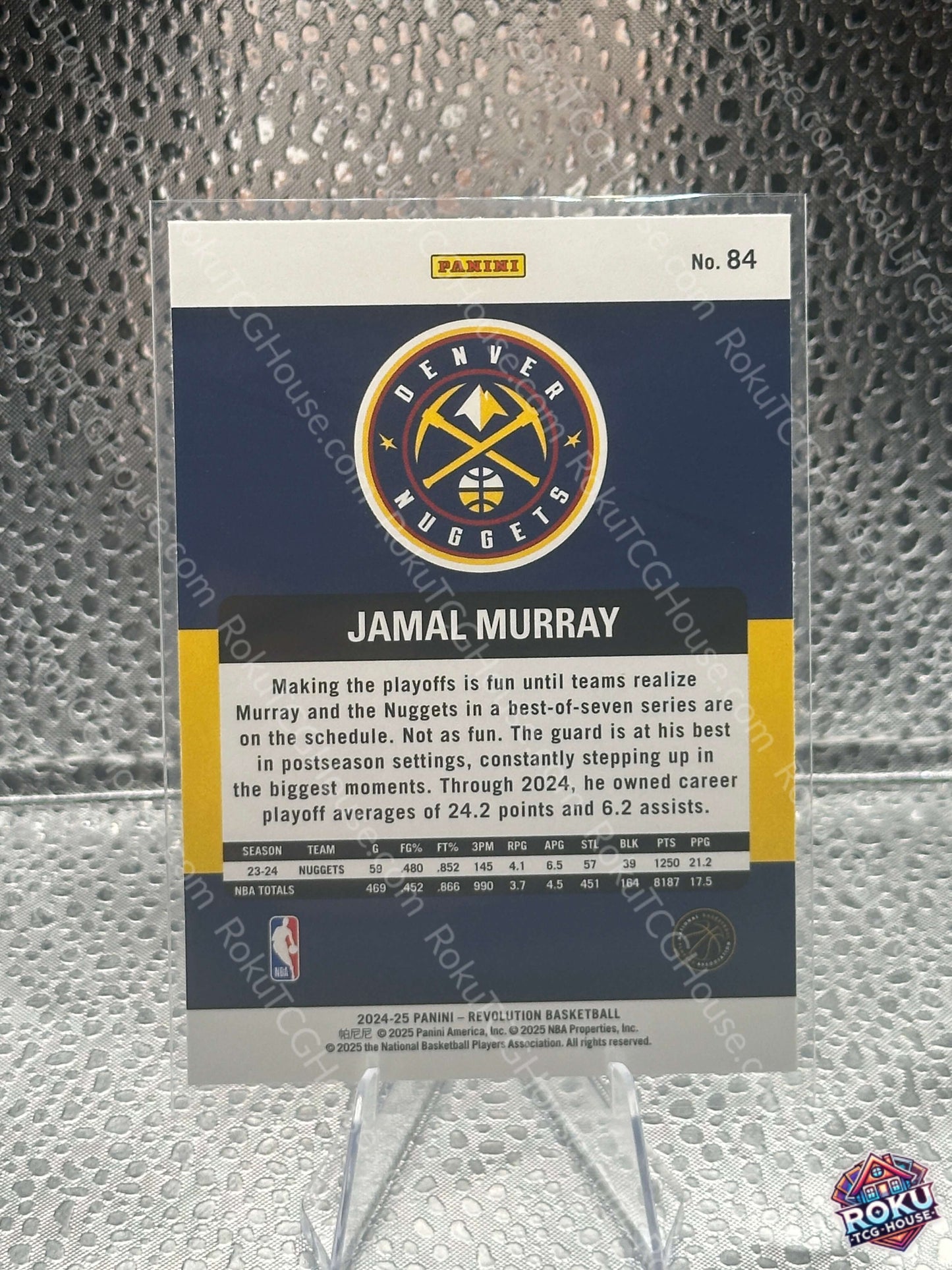 Jamal Murray 2024 Panini Revolution NBA Card Back Near Mint