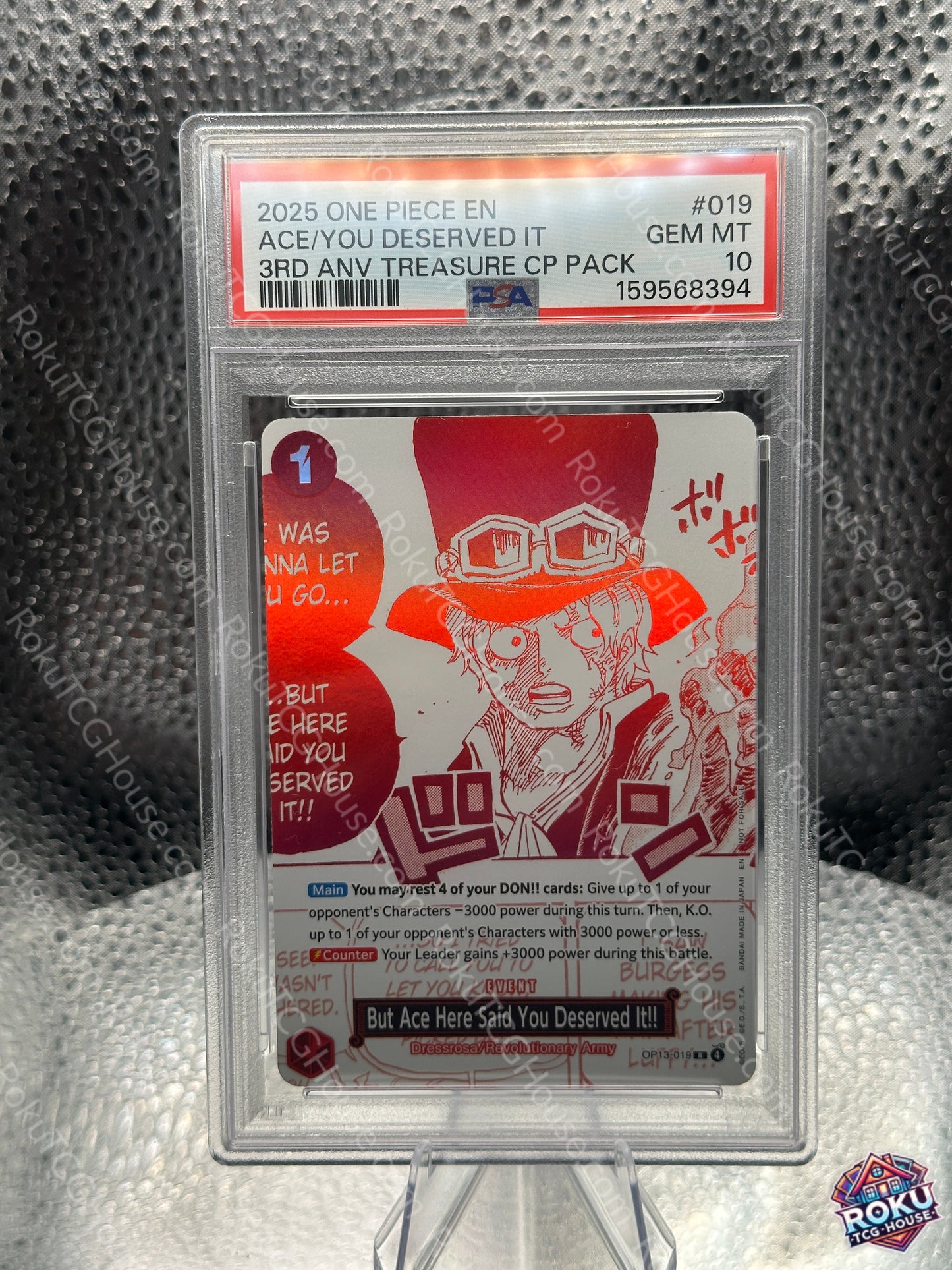 But Ace Here Said You Deserved It!! (OP13-019) - One Piece Promotion Cards - One Piece Card (PSA 10)