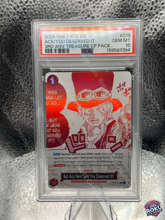 But Ace Here Said You Deserved It!! (OP13-019) - One Piece Promotion Cards - One Piece Card (PSA 10)