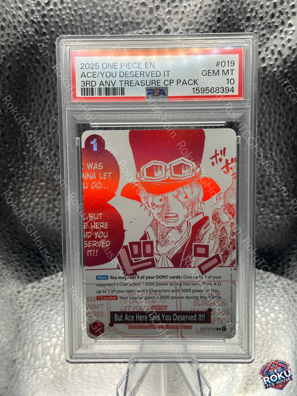 But Ace Here Said You Deserved It!! (OP13-019) - One Piece Promotion Cards - One Piece Card (PSA 10)