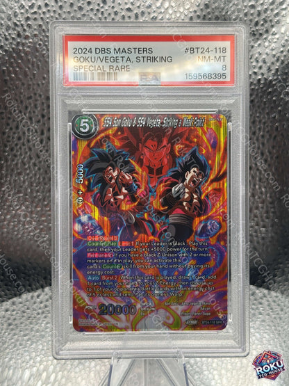 SS4 Son Goku & SS4 Vegeta, Striking a Weak Point (SPR) (BT24-118) - Beyond Generations - Dragon Ball Super Card (PSA 8)