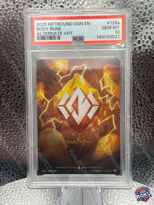Body Rune (Alternate Art) - Origins - Riftbound Card (PSA 10)