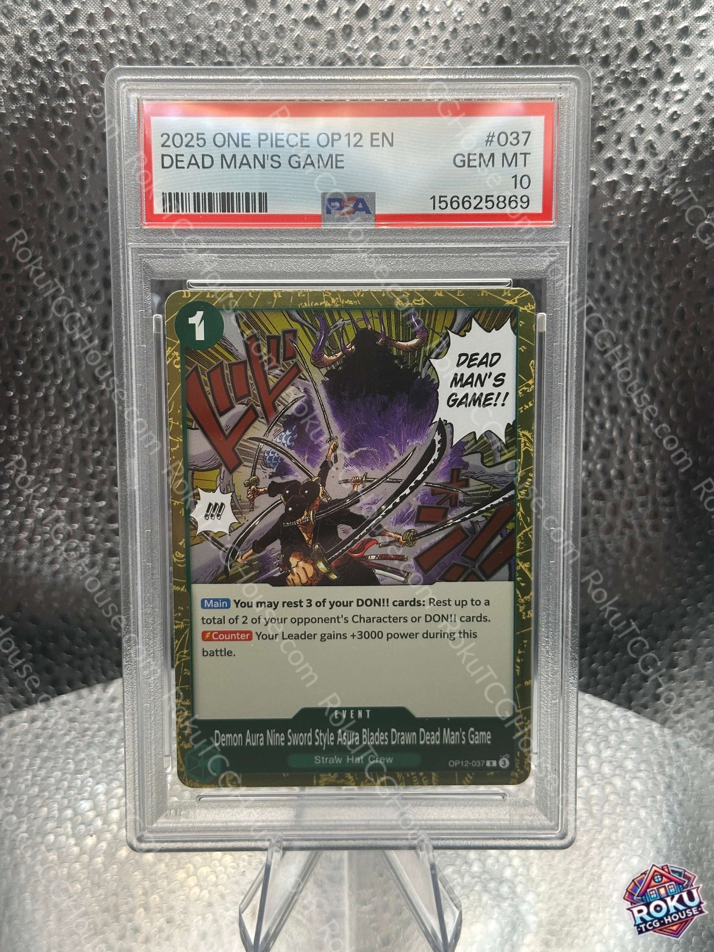 Dead Man's Game (OP12-037) - Legacy of the Master - One Piece Card (PSA 10)
