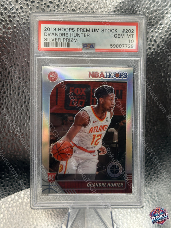 De'Andre Hunter #202 Silver Prizm - 2019 Hoops Premium Stock - Basketball Card (PSA 10)