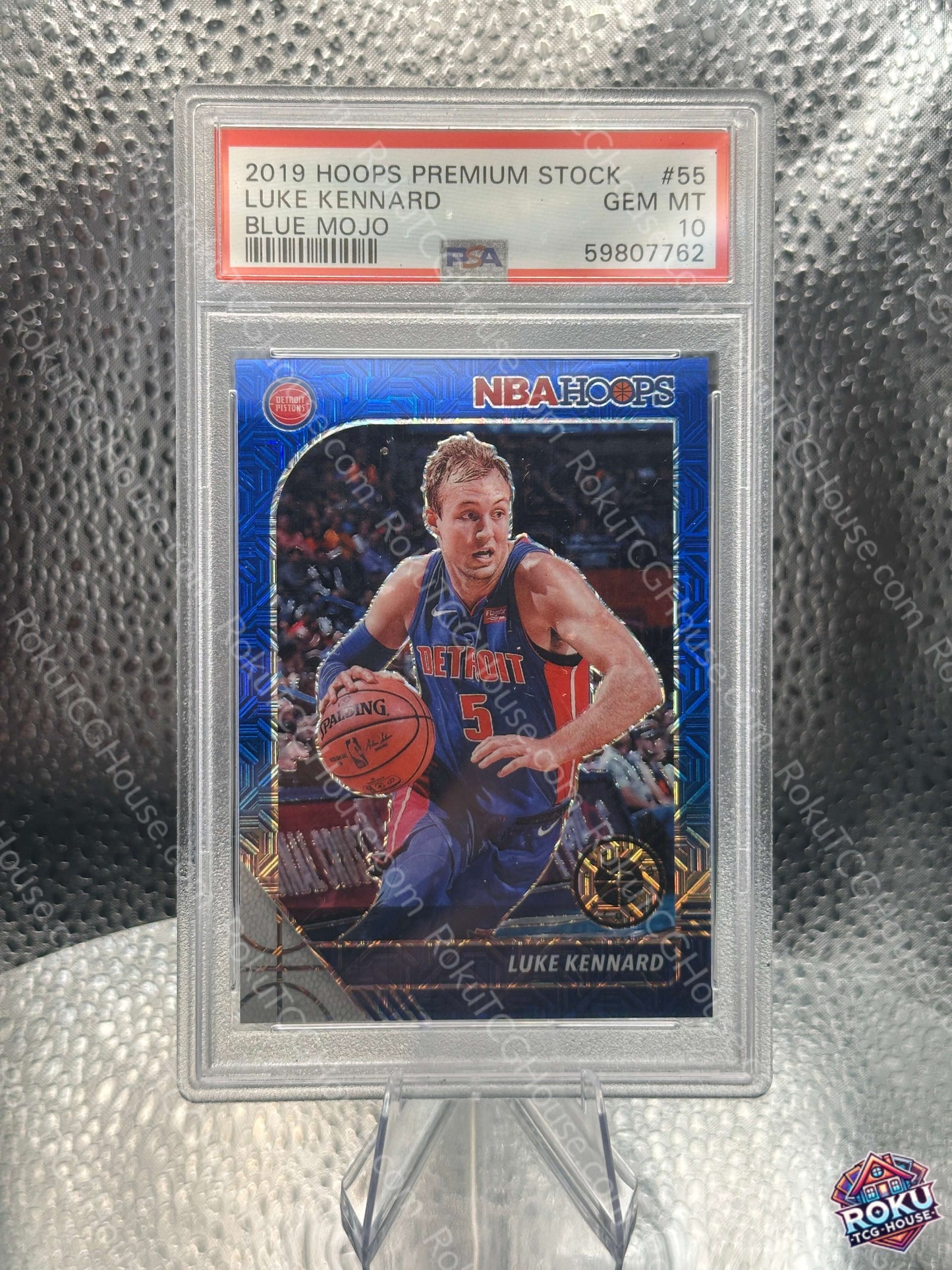 Luke Kennard (27/99) (Blue Mojo) #55 - 2019 Hoops Premium Stock - NBA Card (PSA 10)