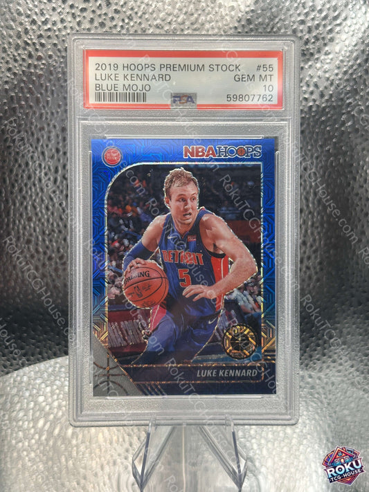 Luke Kennard (27/99) (Blue Mojo) #55 - 2019 Hoops Premium Stock - NBA Card (PSA 10)