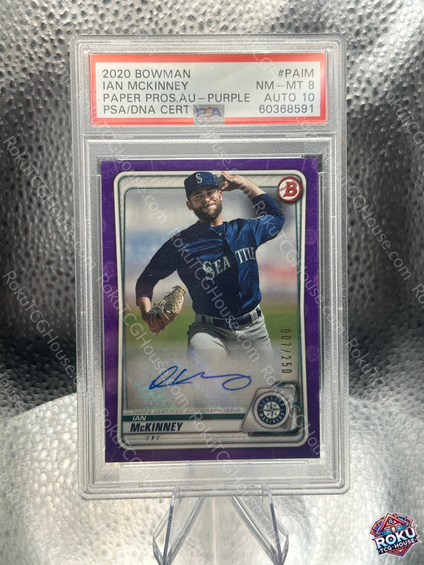 Ian McKinney (007/250) (Purple) (Auto) #PAIM - 2020 Bowman Paper Prospects - MLB Card (PSA 8 / Auto 10)