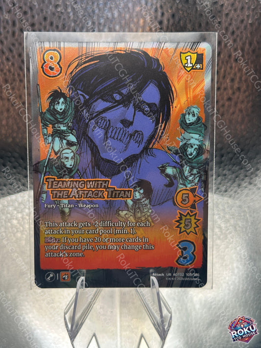 Teaming with the Attack Titan (105/186) - Attack on Titan: Origins of Power - Universus Card (NM)