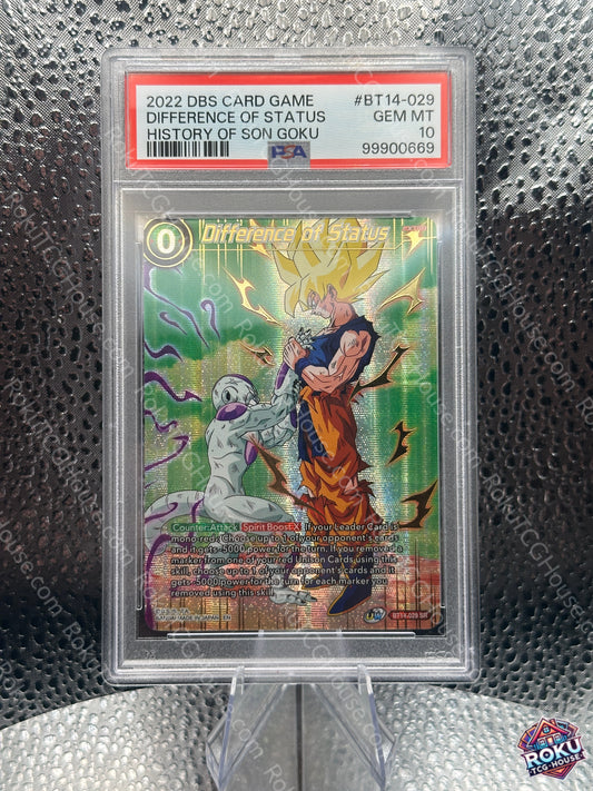 Difference of Status (BT14-029) - History of Son Goku - Dragon Ball Super Card (PSA 10)