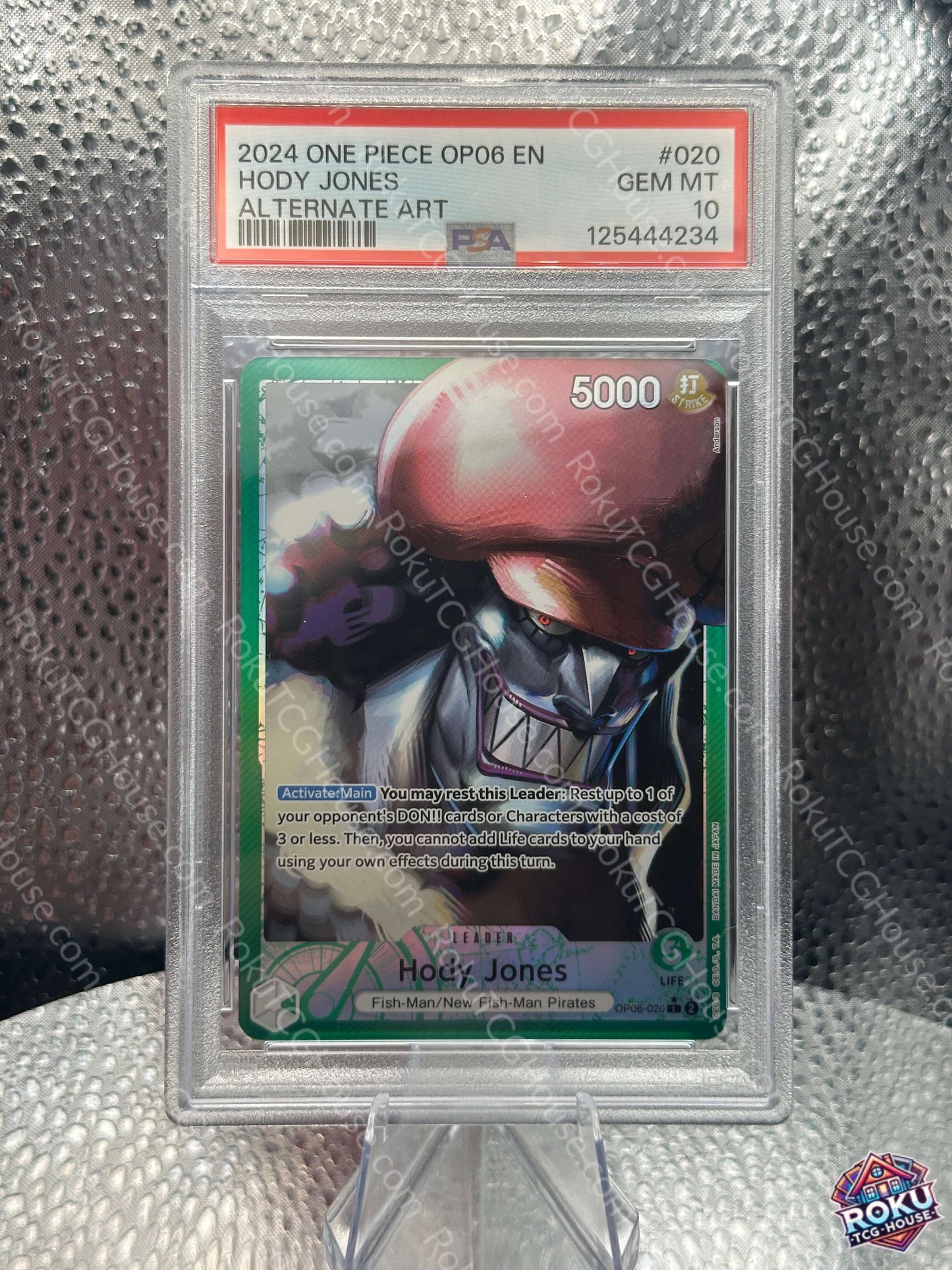 Hody Jones (Alternate Art) (OP06-020) - Wings of the Captain - One Piece Card (PSA 10)