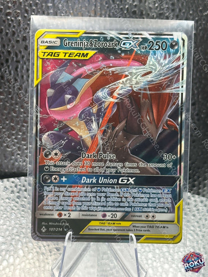 Greninja & Zoroark GX (107/214) - SM: Unbroken Bonds - Pokémon Card (NM)