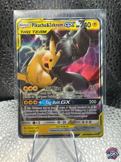 Pikachu & Zekrom GX (33/181) - SM: Team Up - Pokémon Card (NM-)