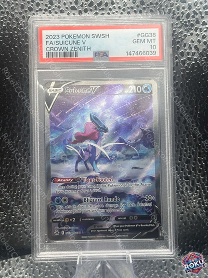 Suicune V Crown Zenith Pokemon card PSA 10 Gem Mint graded front