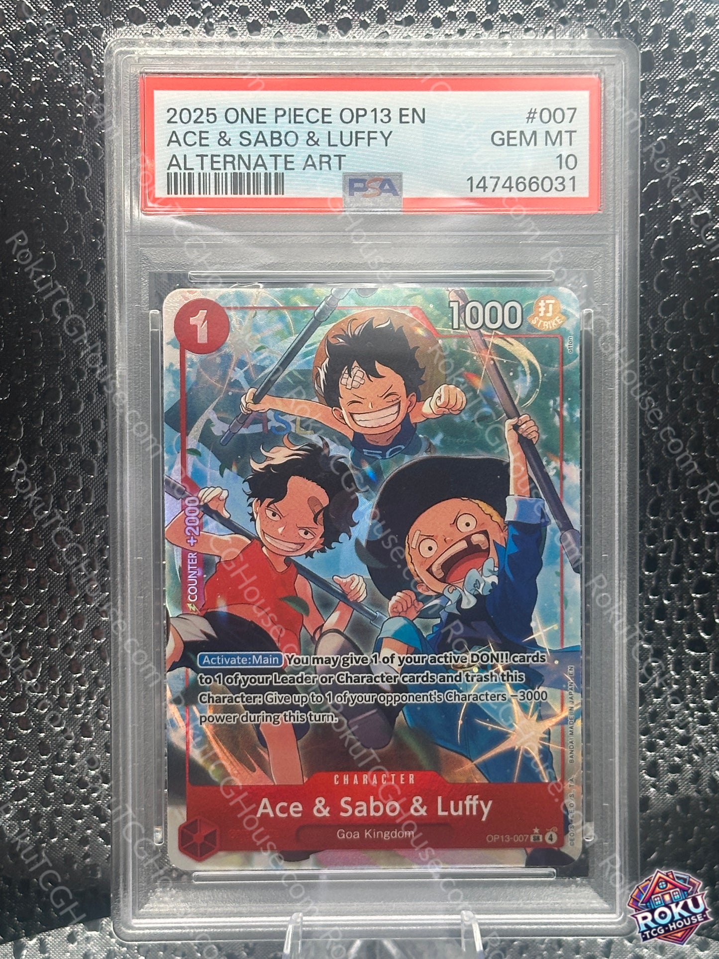 Ace & Sabo & Luffy - Carrying On His Will - One Piece Card (PSA 10)