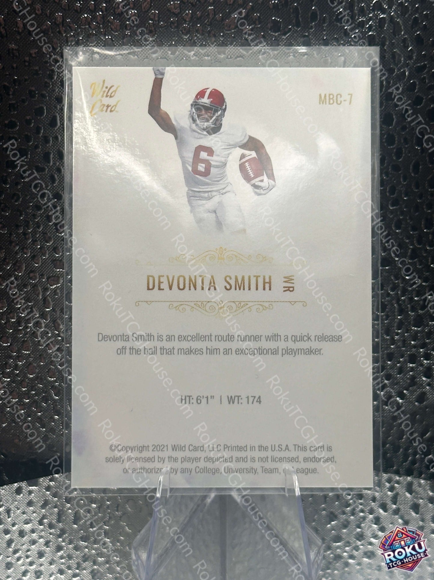 Devonta Smith Rookie White 2021 NFL Card NM back