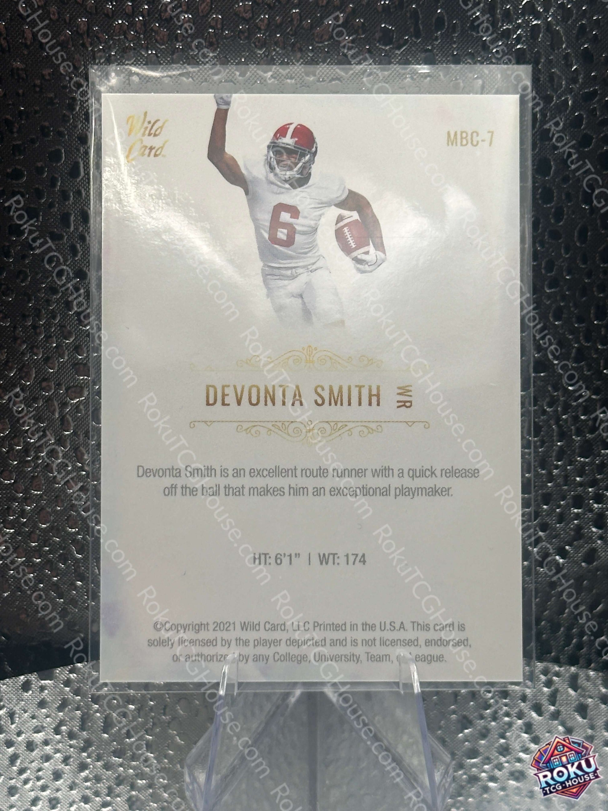 Devonta Smith Rookie White 2021 NFL Card NM back